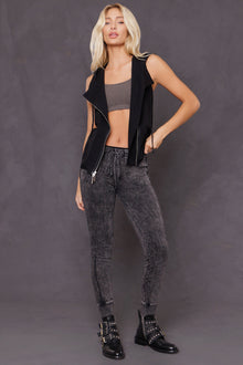 Women | Drawstring Jean Sweat Jogger | Mineral Wash 6