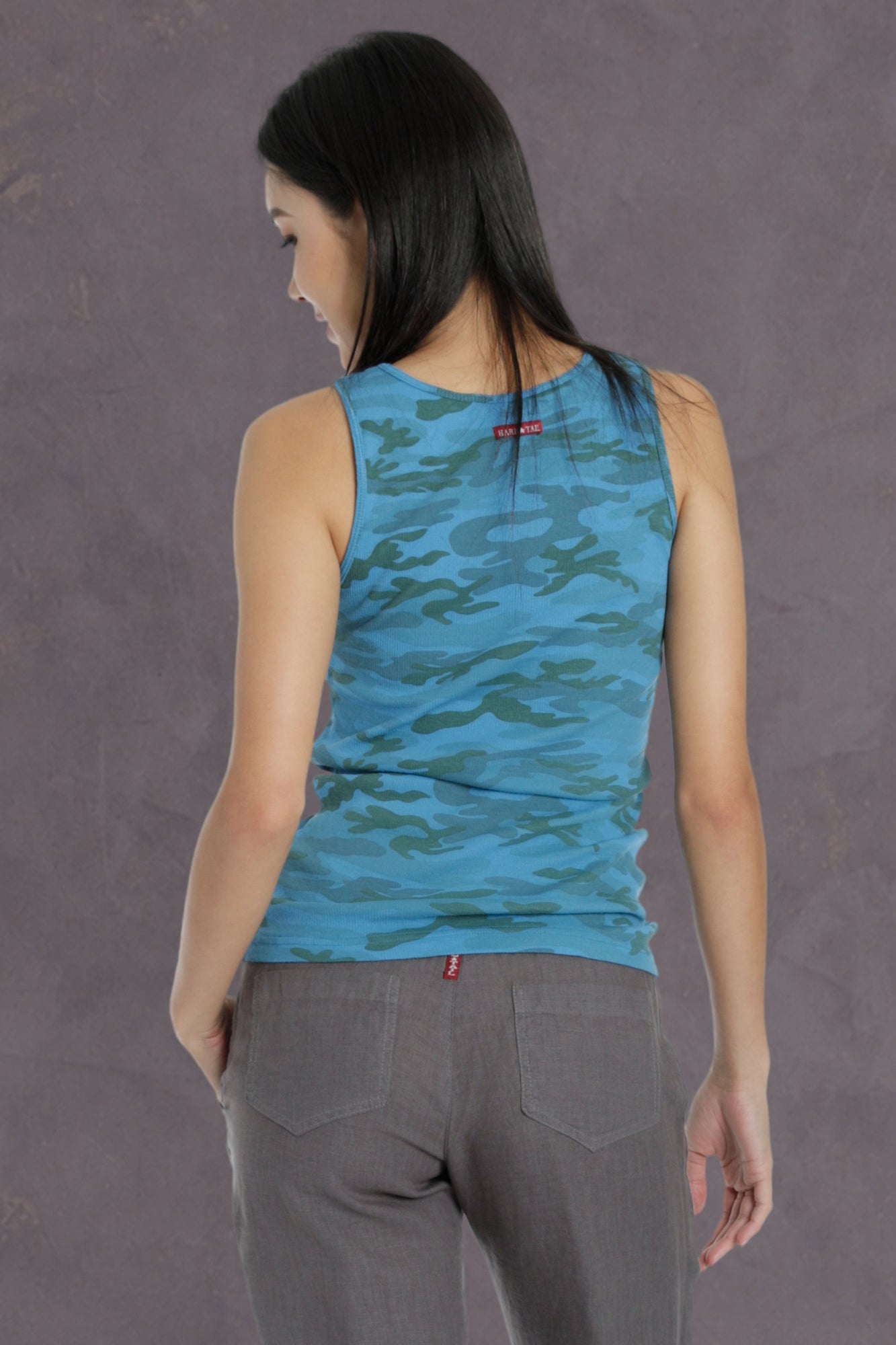 Women | Camo Ribbed Tank | Bluebird