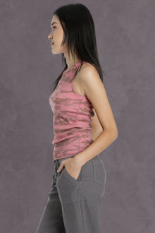 Women | Camo Ribbed Tank | Guava