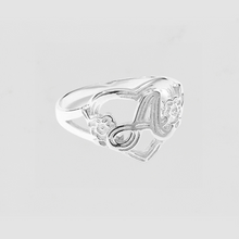 The Cutout Flower Heart Letter Ring Size 7 | Sterling Silver