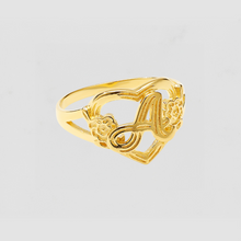 The Cutout Flower Heart Letter Ring Size 5 | Gold Vermeil