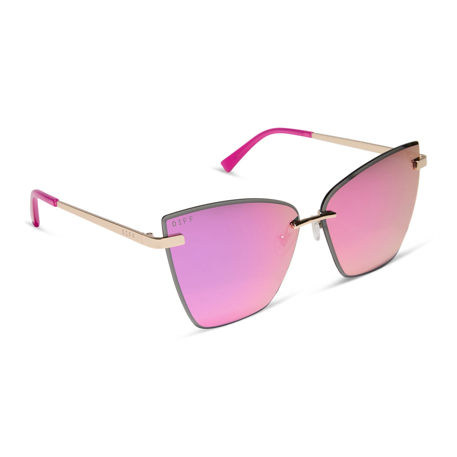 Womens | Becky V Sunglasses | Gold | Pink Rush Lenses