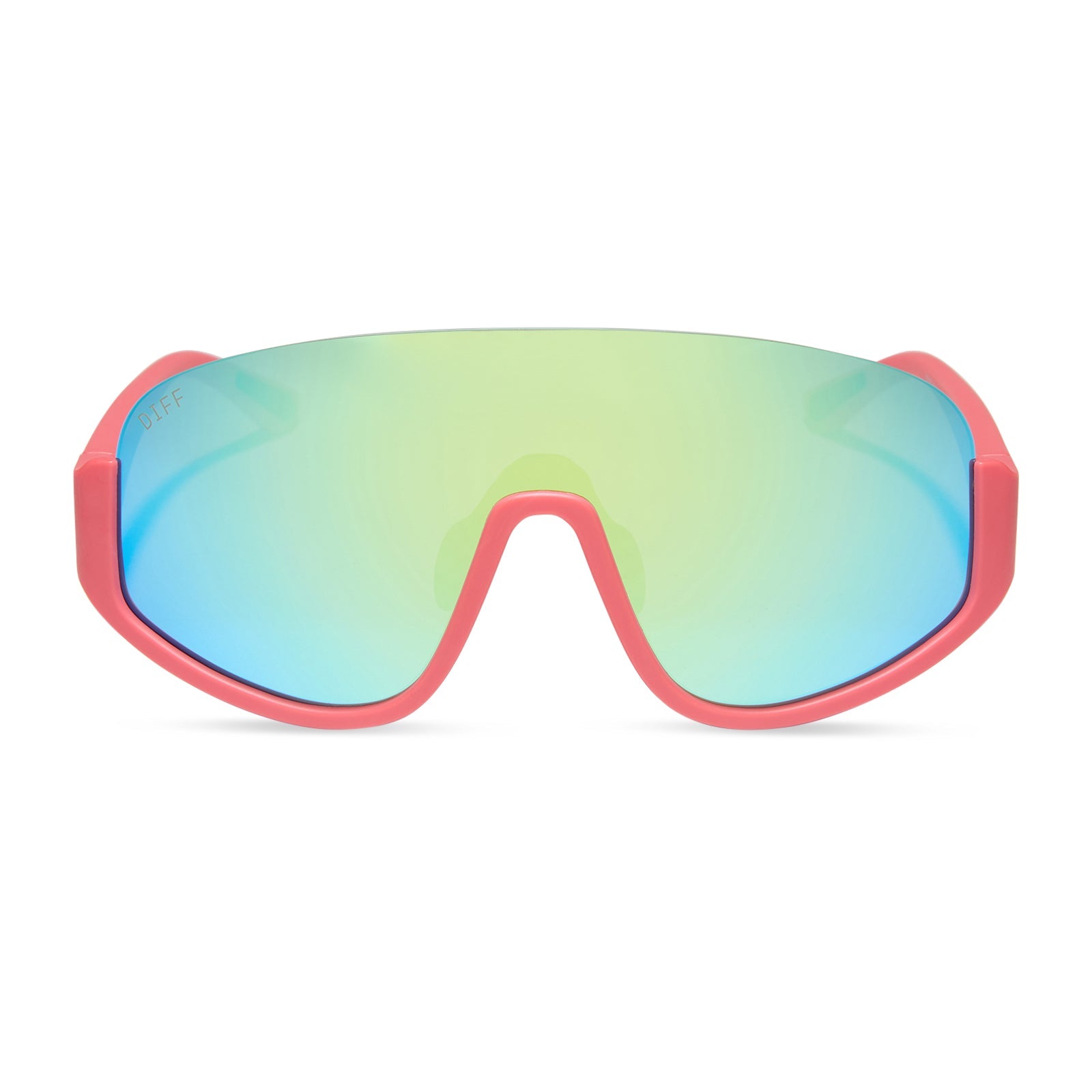 Unisex | Blazer Sunglasses | Coral | Turquoise Ice Polarized Lenses