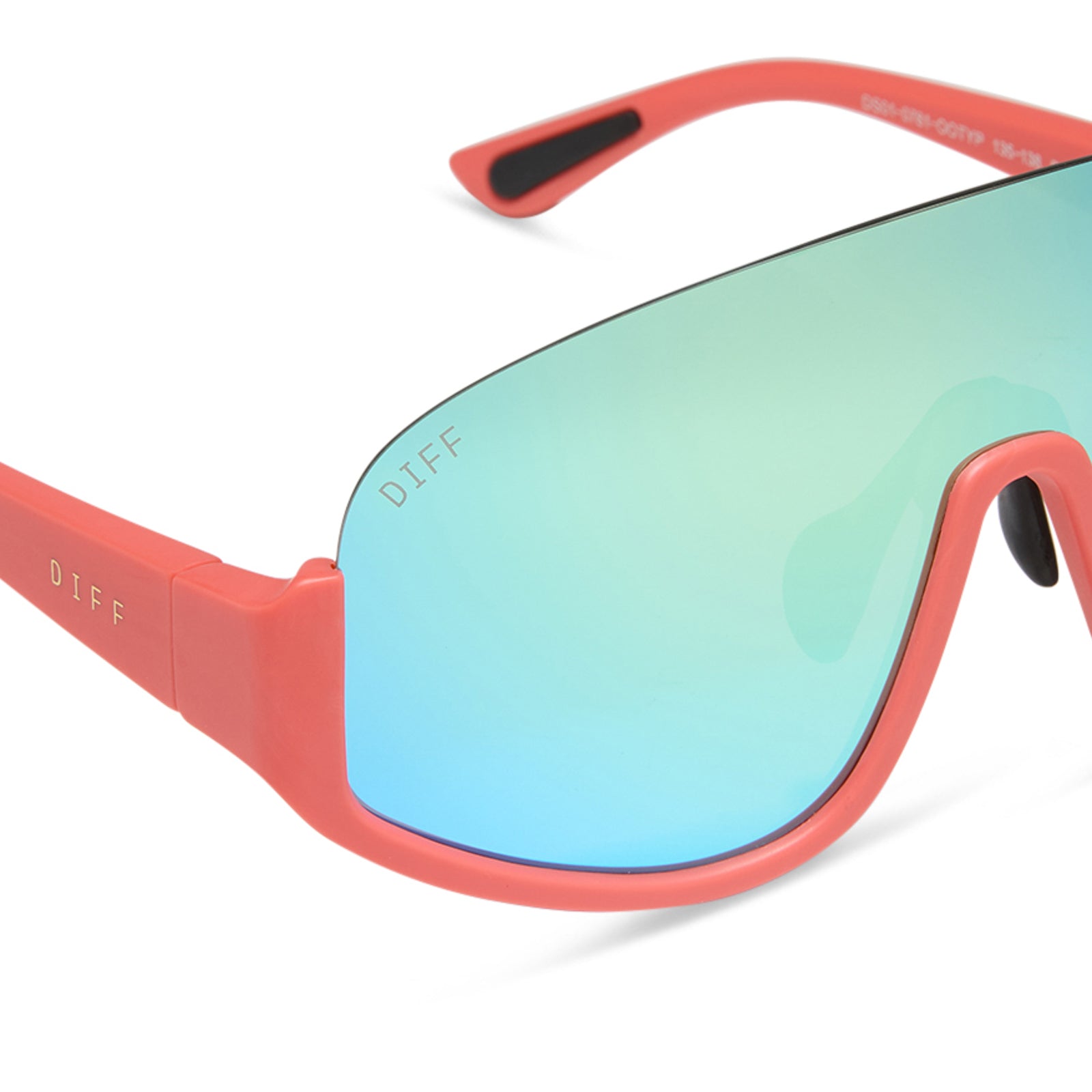Unisex | Blazer Sunglasses | Coral | Turquoise Ice Polarized Lenses