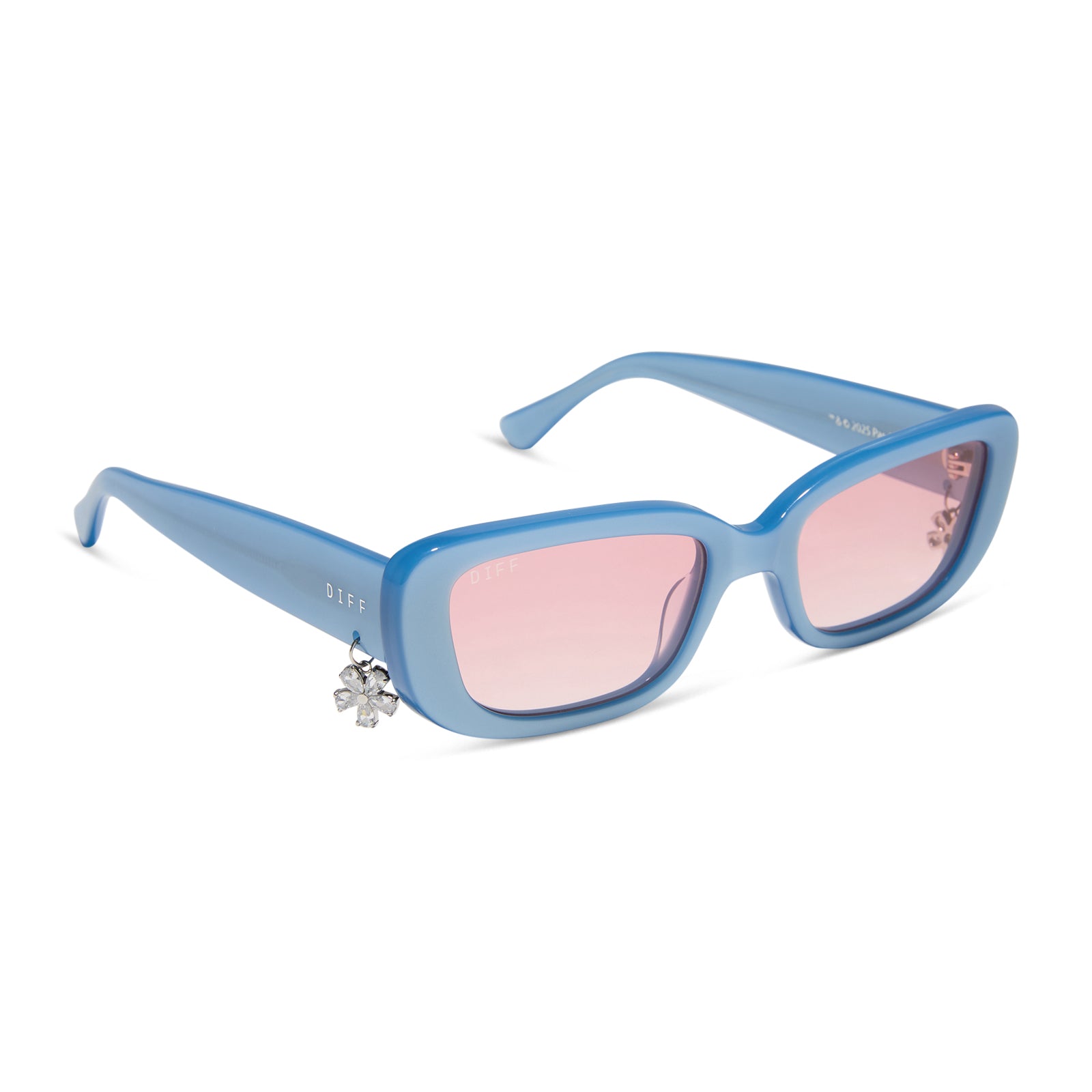 Womens | Cher Sunglasses | Light Blue | Pink Gradient Lenses