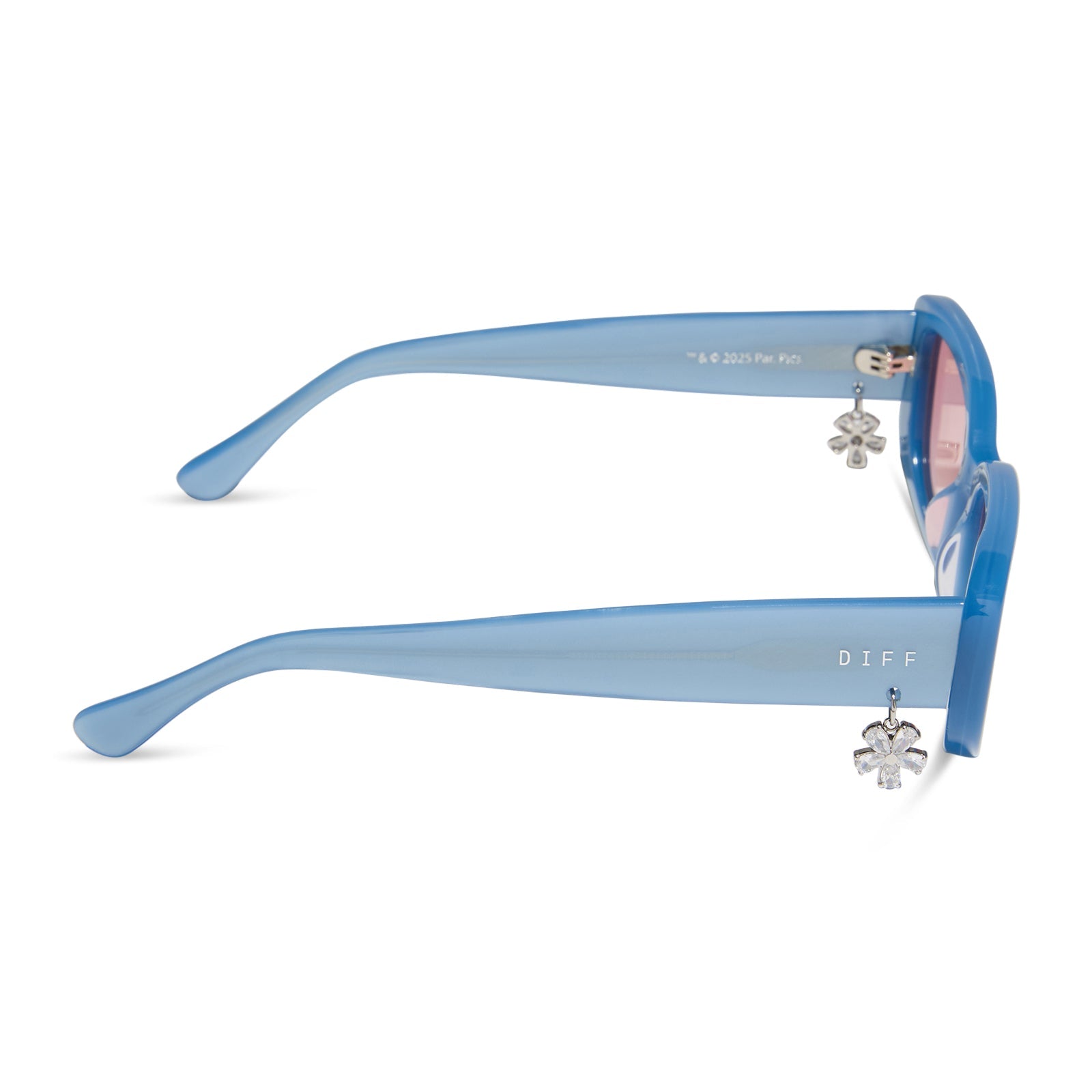Womens | Cher Sunglasses | Light Blue | Pink Gradient Lenses