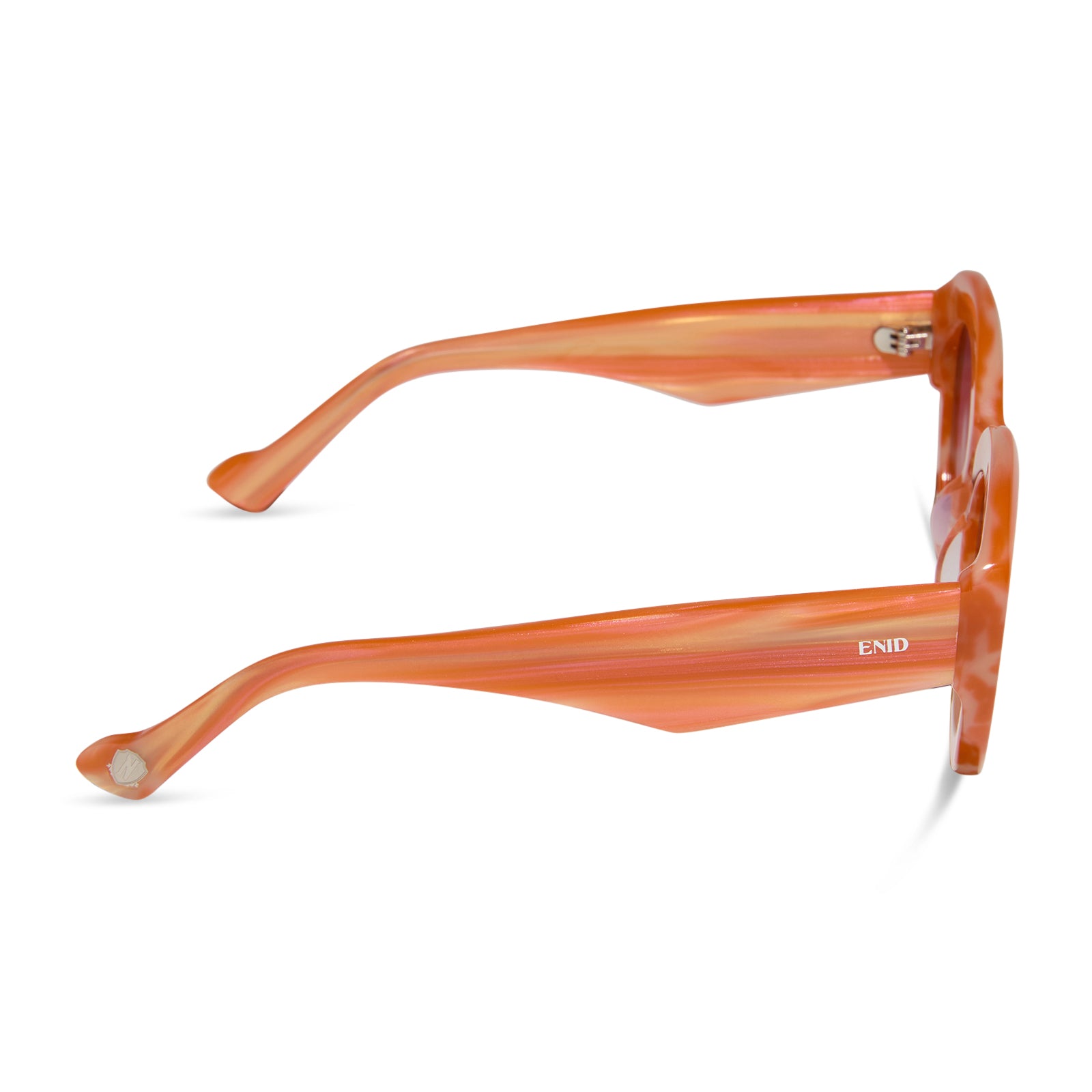 Womens | Enid Sinclair Sunglasses | Enids Pink | Orange Stripe Sweater/Rosy Highlight Lenses