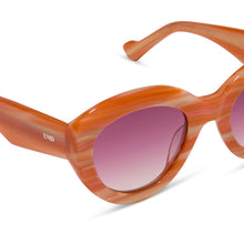 Womens | Enid Sinclair Sunglasses | Enids Pink | Orange Stripe Sweater/Rosy Highlight Lenses
