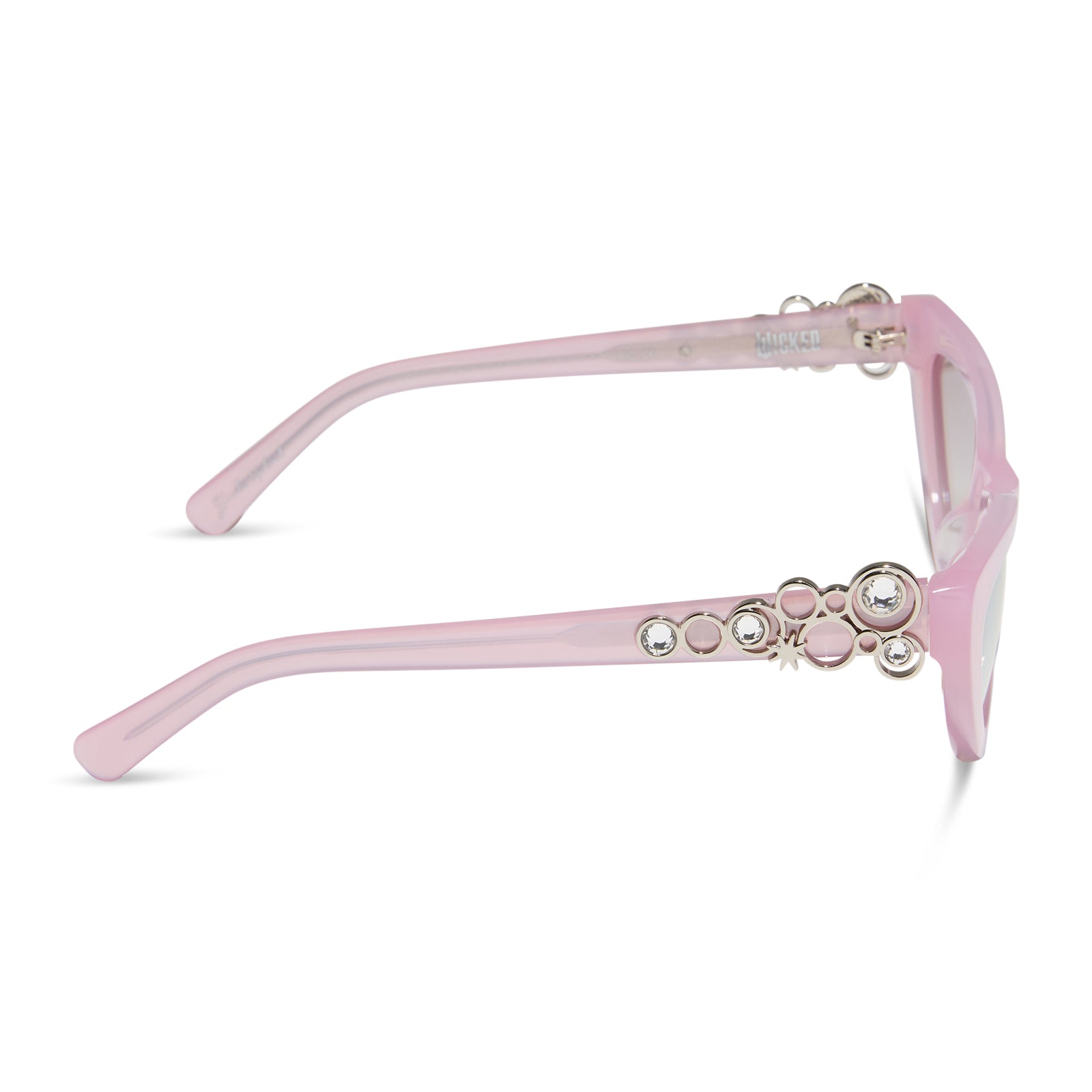 Womens | Glinda Upland For Good Sunglasses | Glassy Pink Crystal | Silver Flash Lenses