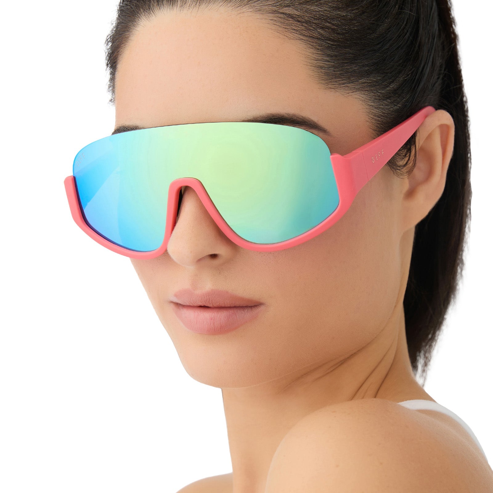 Unisex | Blazer Sunglasses | Coral | Turquoise Ice Polarized Lenses