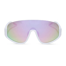 Unisex | Blazer Sunglasses | Matte White | Lavender Polarized Lenses