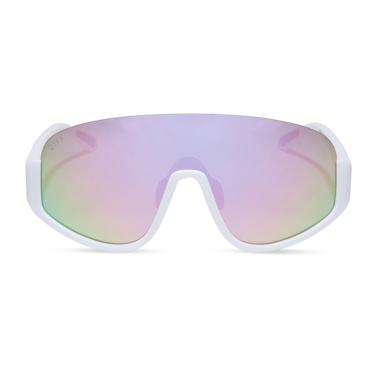 Unisex | Blazer Sunglasses | Matte White | Lavender Polarized Lenses
