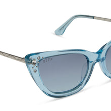 Womens | Cinderella Sunglasses | Blue Crystal Glitter | Blue Dust Gradient Polarized Lenses