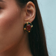 THE BOLD CIRCULAR RED HEIRLOOM EARRINGS - The M Jewelers