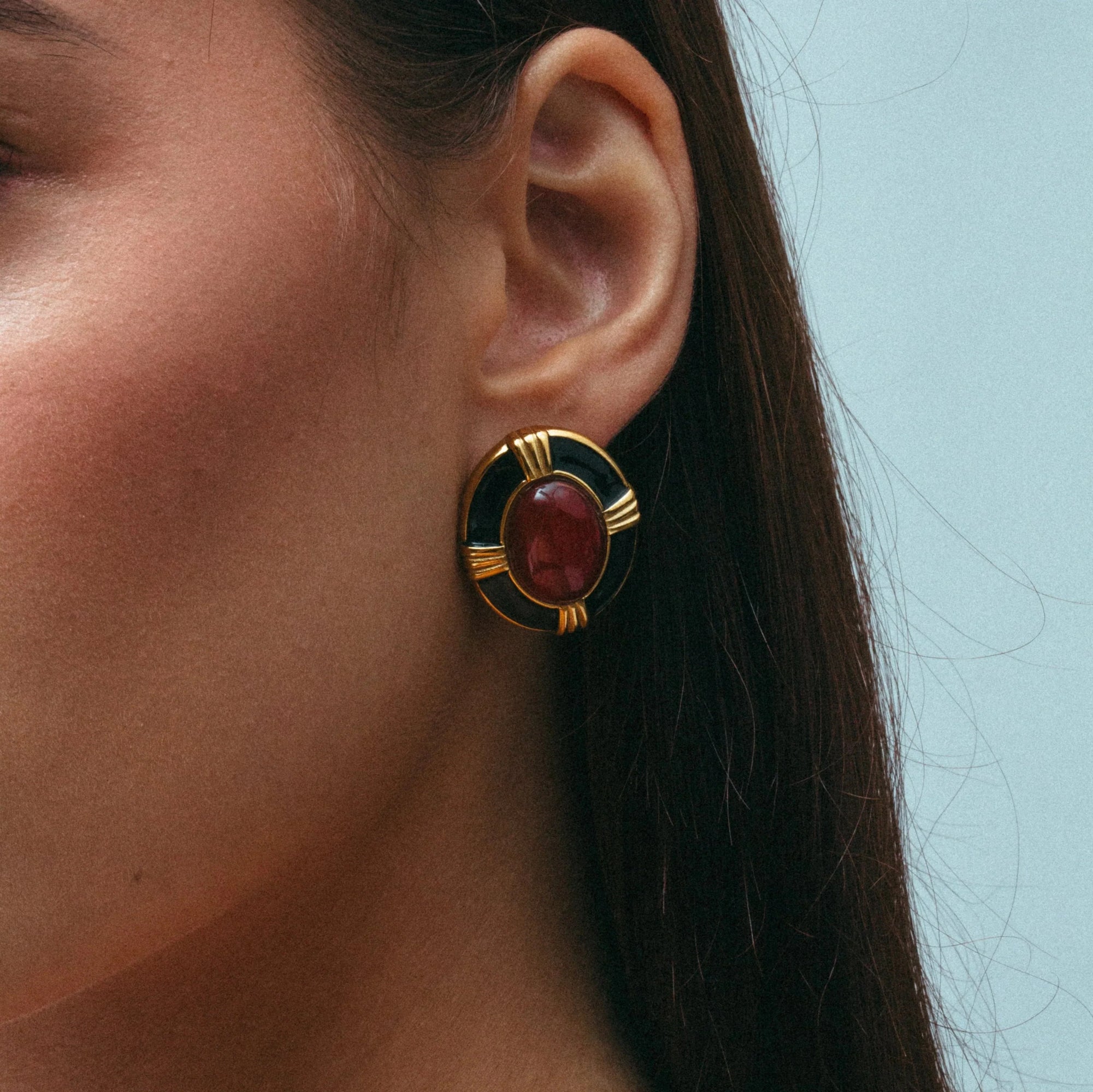 THE BOLD CIRCULAR RED HEIRLOOM EARRINGS - The M Jewelers