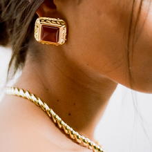 THE SQUARE RED HEIRLOOM EARRINGS - The M Jewelers