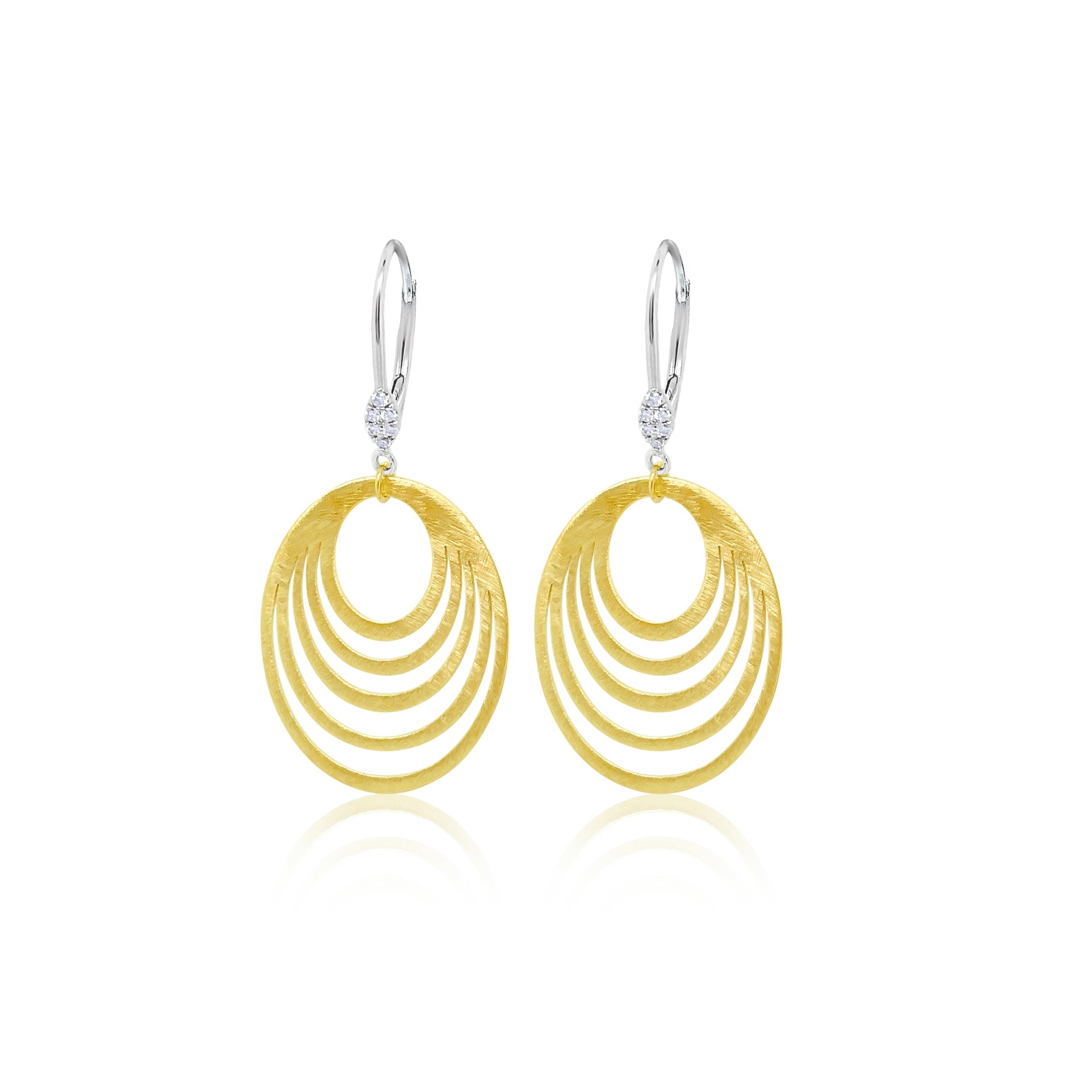 14Kt Yellow Gold Oval And Diamond Earring | Yellow Gold