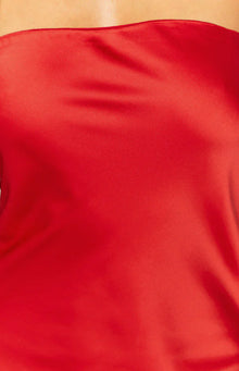Ellie Strapless Mini Dress | Red