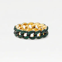 The Emerald Cuban Link Ring | Sterling Silver 18Kt Gold Vermeil
