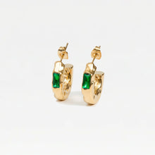 The Colored Stone Hammered Earrings | 18Kt Gold Vermeil