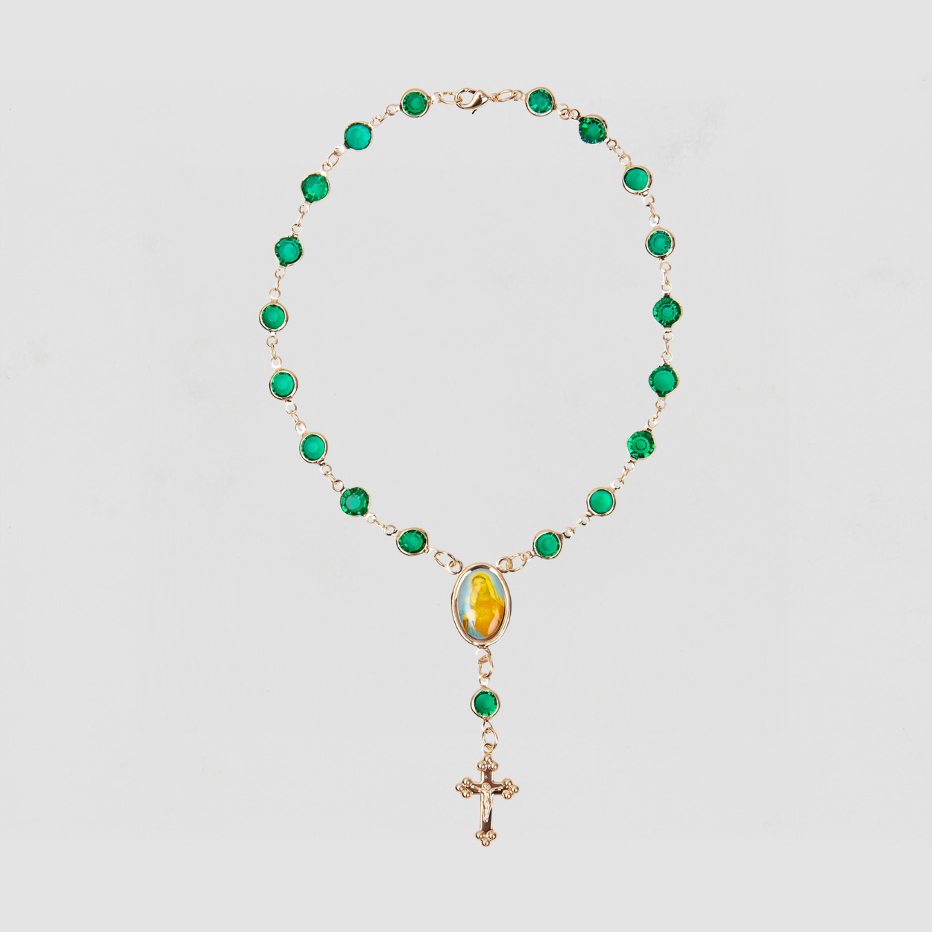 The Emerald Rosary Anklet | Gold