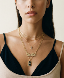 The Enamel Initial Pendant | Gold Vermeil