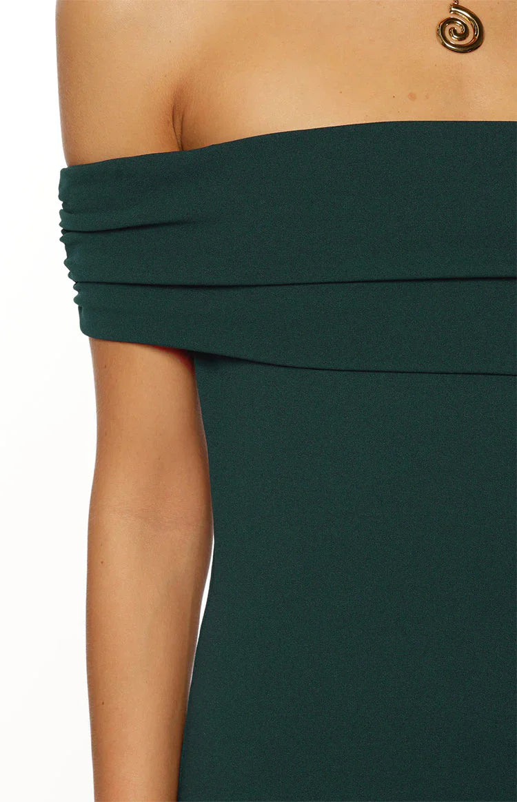 Erica Crepe Off the Shoulder Maxi Dress | Teal