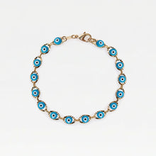 The Light Blue Evil Eye Bracelet | 18Kt Gold Plated Brass