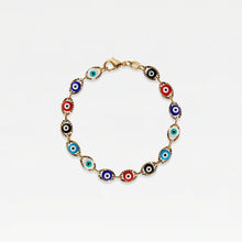 The Multi Color Evil Eye Link Bracelet | 18Kt Gold-Filled