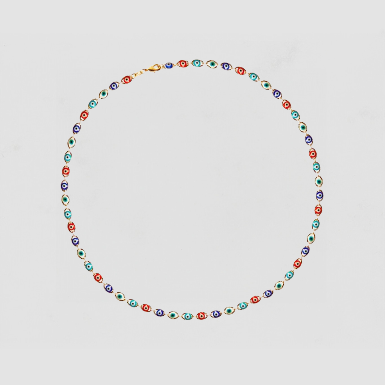 The Full Color Evil Eye Link Necklace | Gold