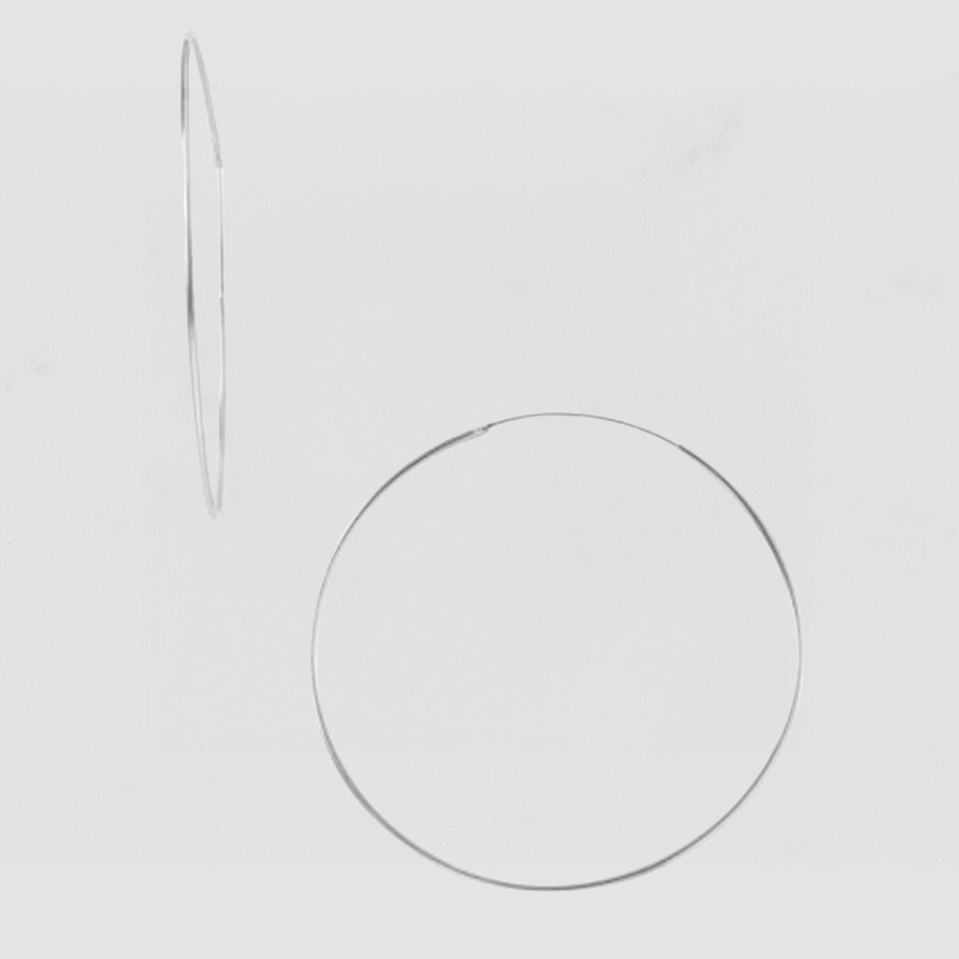 The Extra Large Thin Hoops | Silver