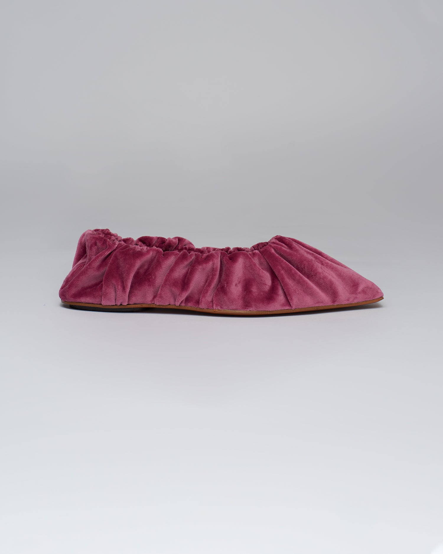 Matangi Ruched Velvet Flats | Peony Velvet