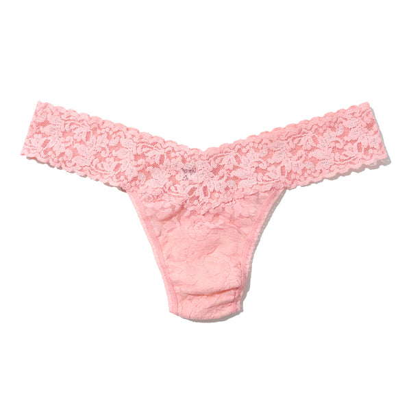 Signature Lace Low Rise Thong | Pretty In Peach (Pink)