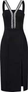 Triacetate V-Neck Waist-Defining Slim-Fit Camisole Dress | Black