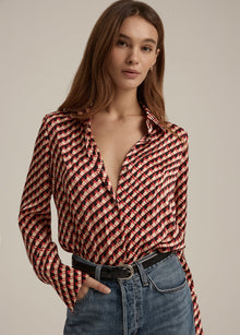 retro rouge houndstooth