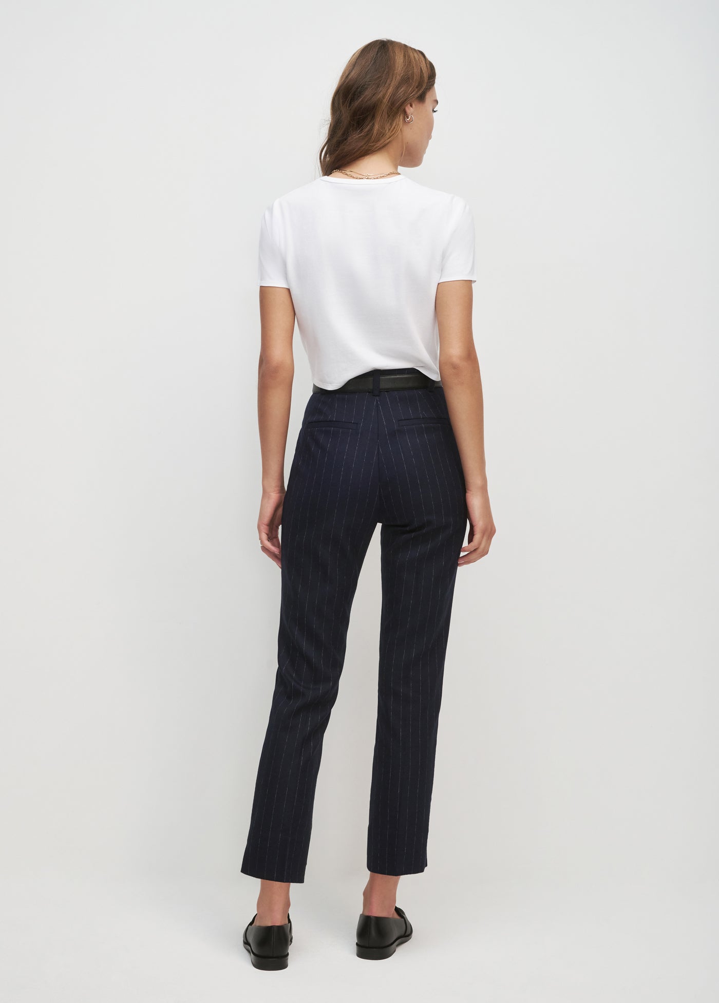 navy pinstripe