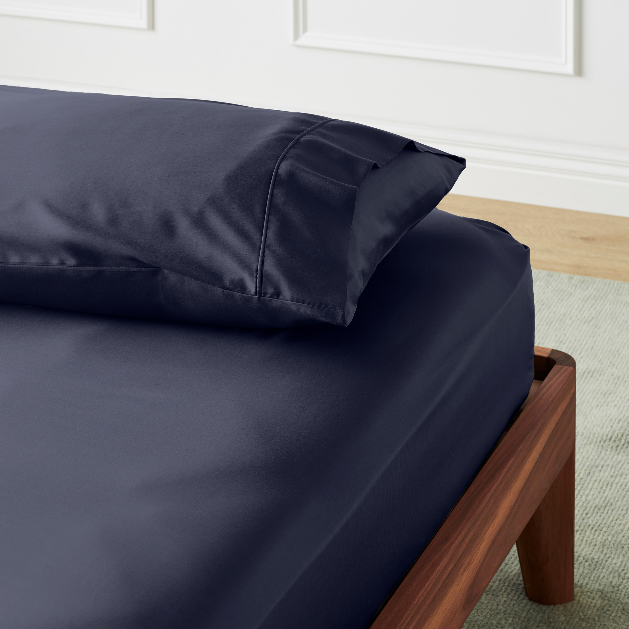 Luxe CleanBamboo Sateen+ Fitted Sheet, Queen | Ocean