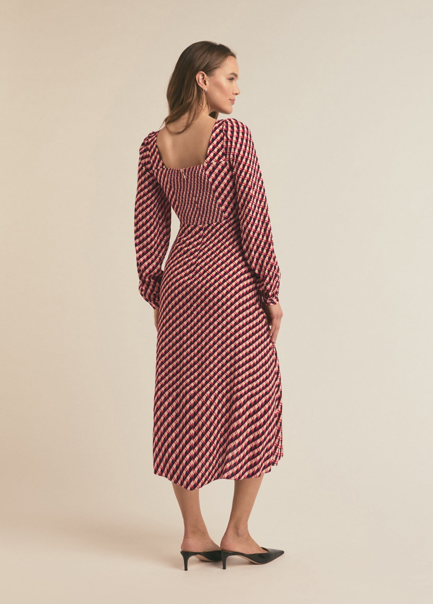 retro rouge houndstooth