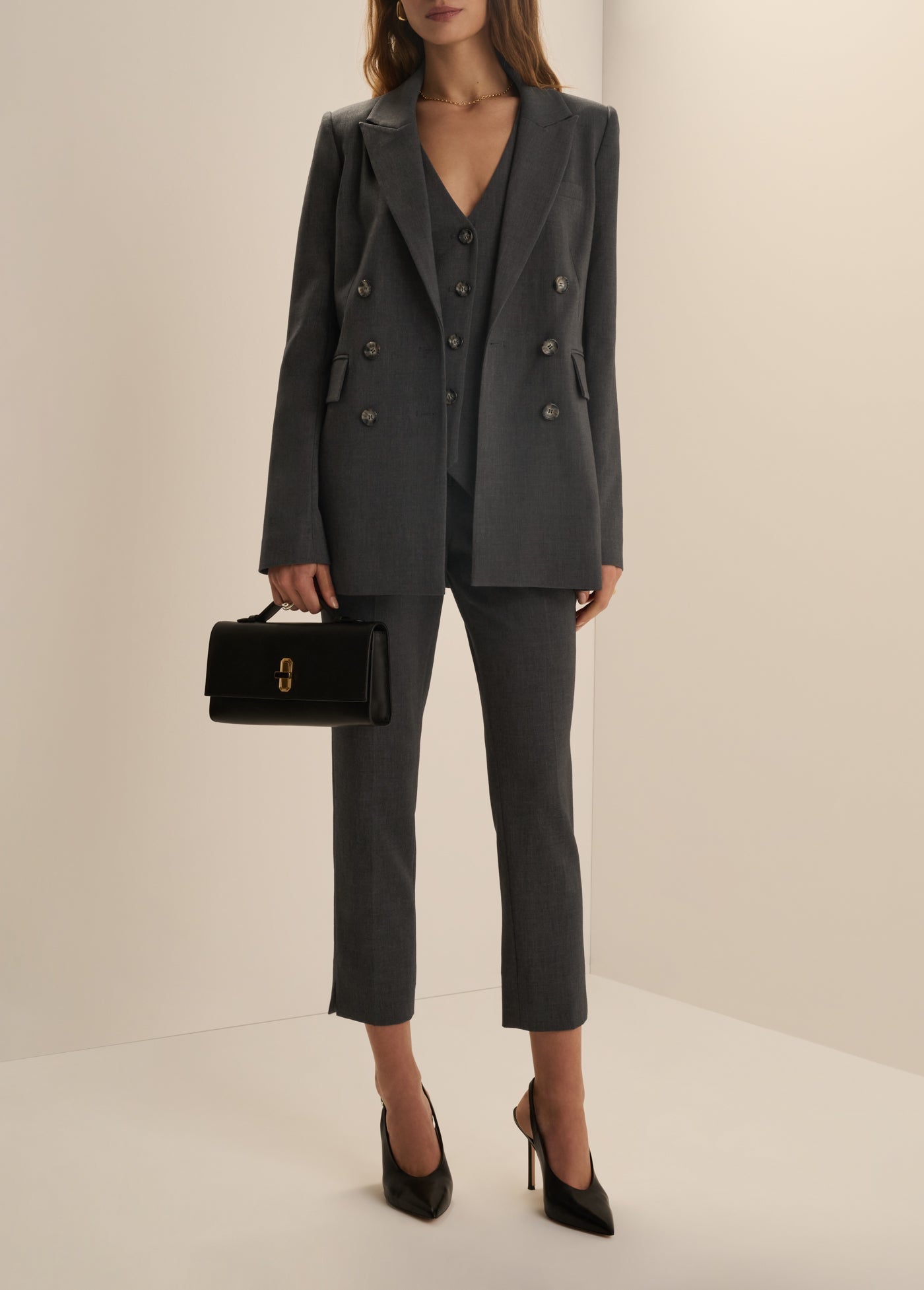 The Petite Phoebe Blazer | Grey Suiting