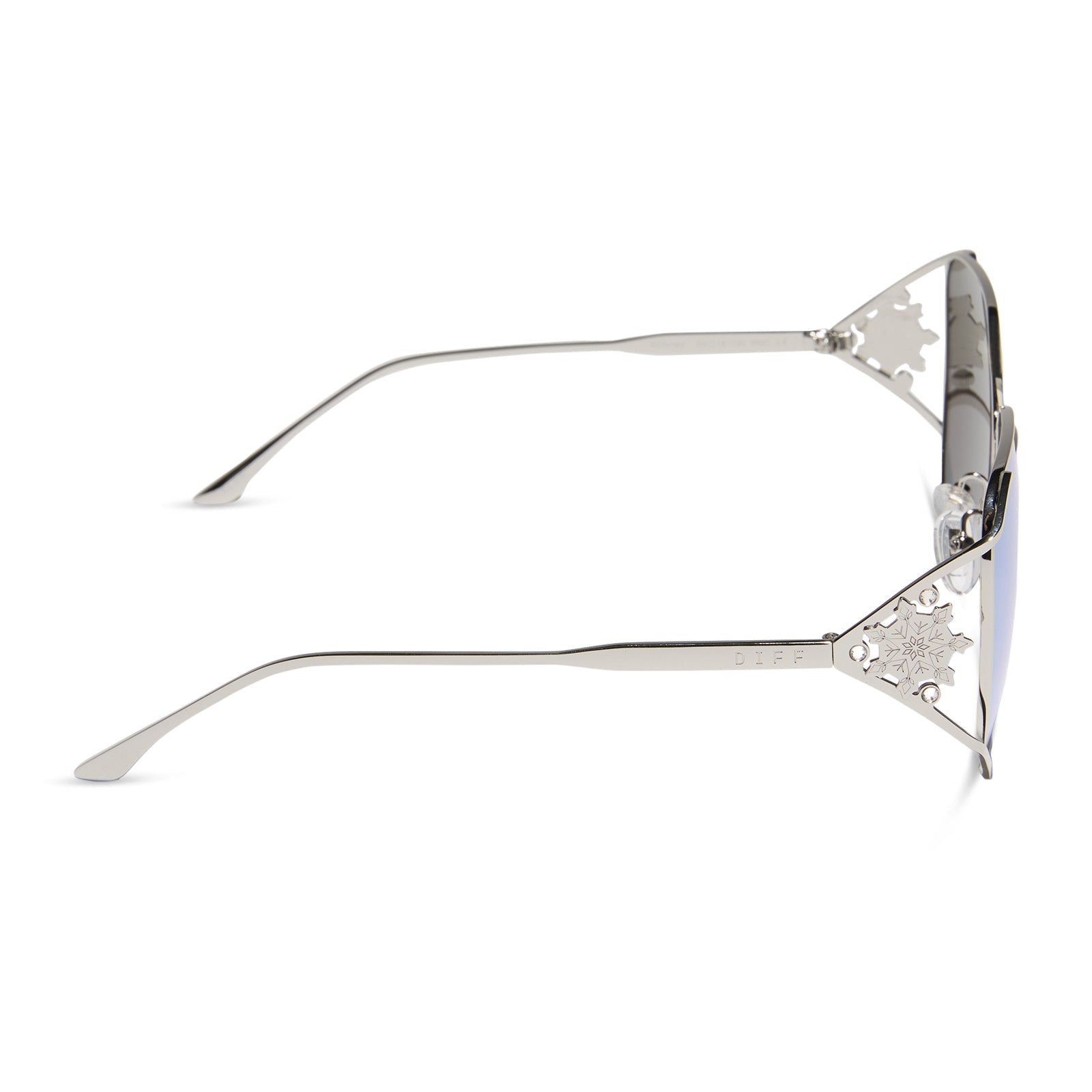 Womens | Elsa Sunglasses | Cool Silver Gloss Metal | Ice Blue Polarized Lenses