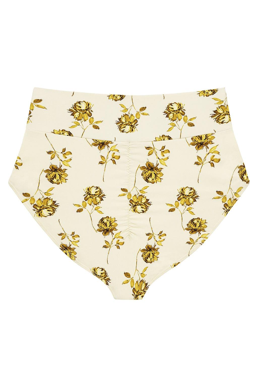 Full Coverage High Rise Bikini Bottom | Gold Filigree