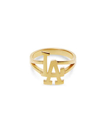 La Dodgers Cut Ring | 18KT Gold Vermeil & Sterling Silver