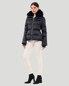 Après-Ski Jacket With Detachable Toscana Shearling Lamb Collar | Women | Black x Black (V2)