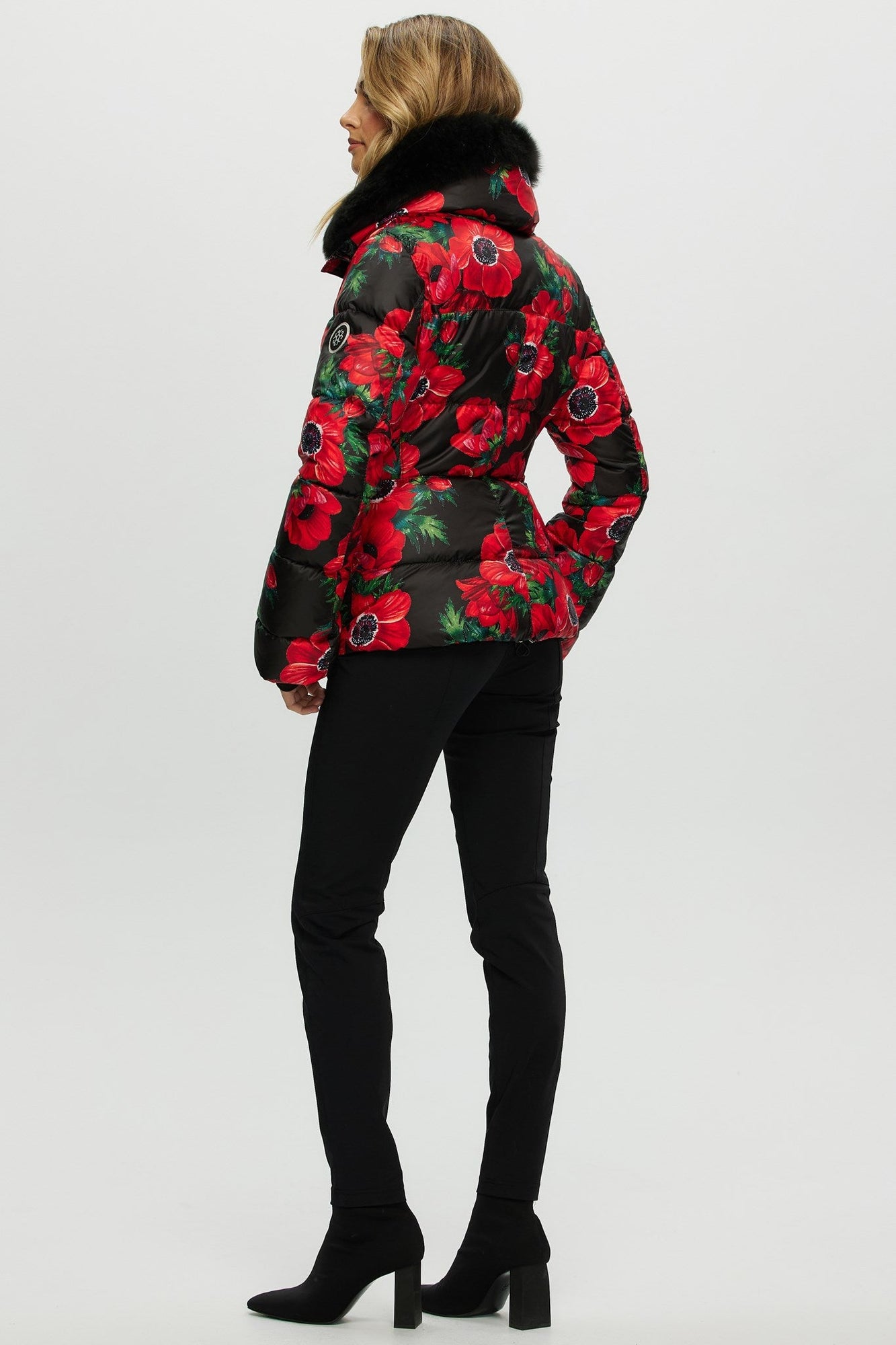 Après-Ski Jacket With Detachable Toscana Shearling Lamb Collar | Women | Black Poppy x Black