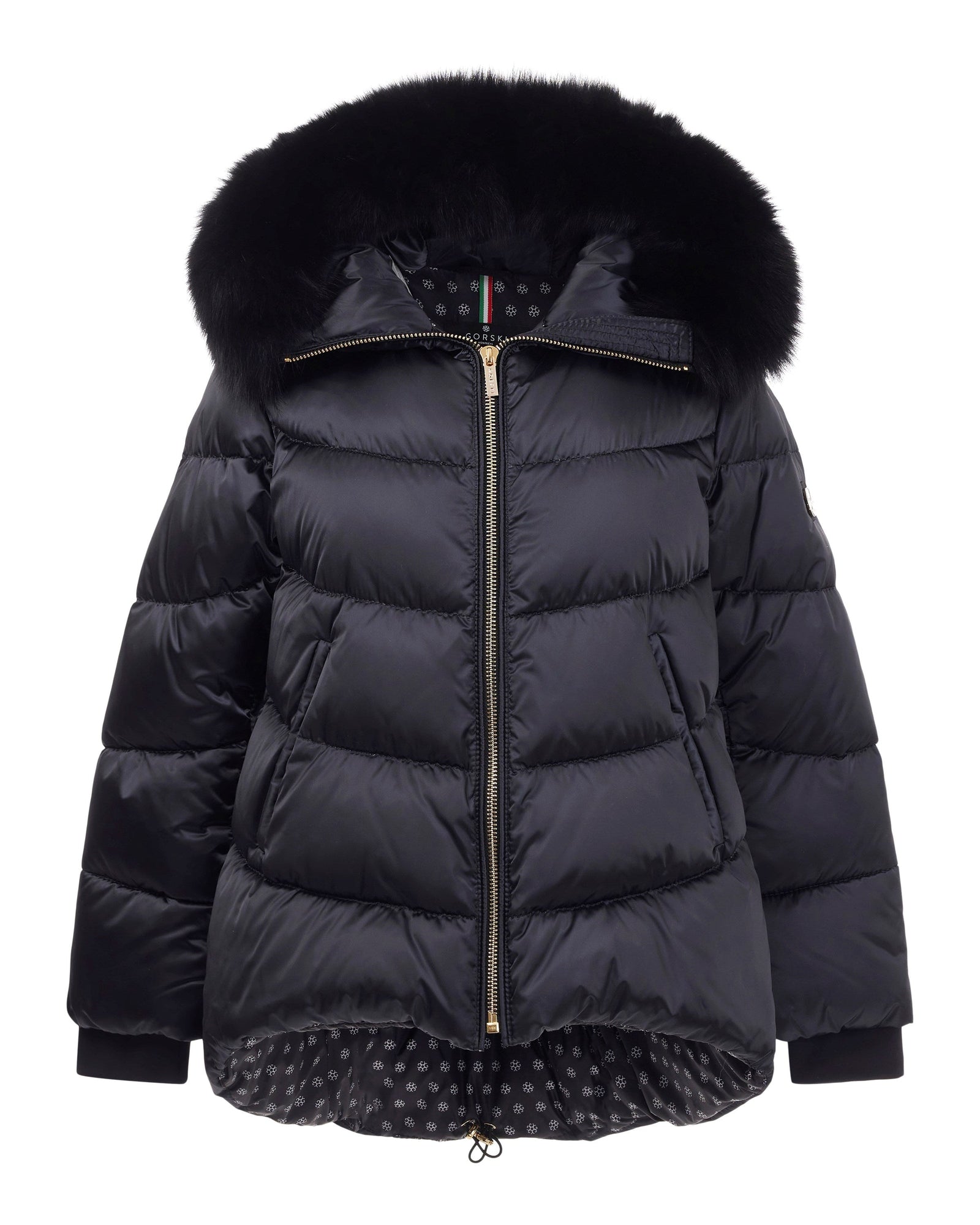 Après-Ski Jacket With Detachable Toscana Shearling Lamb Hood Trim | Women | Black x Black (V8)