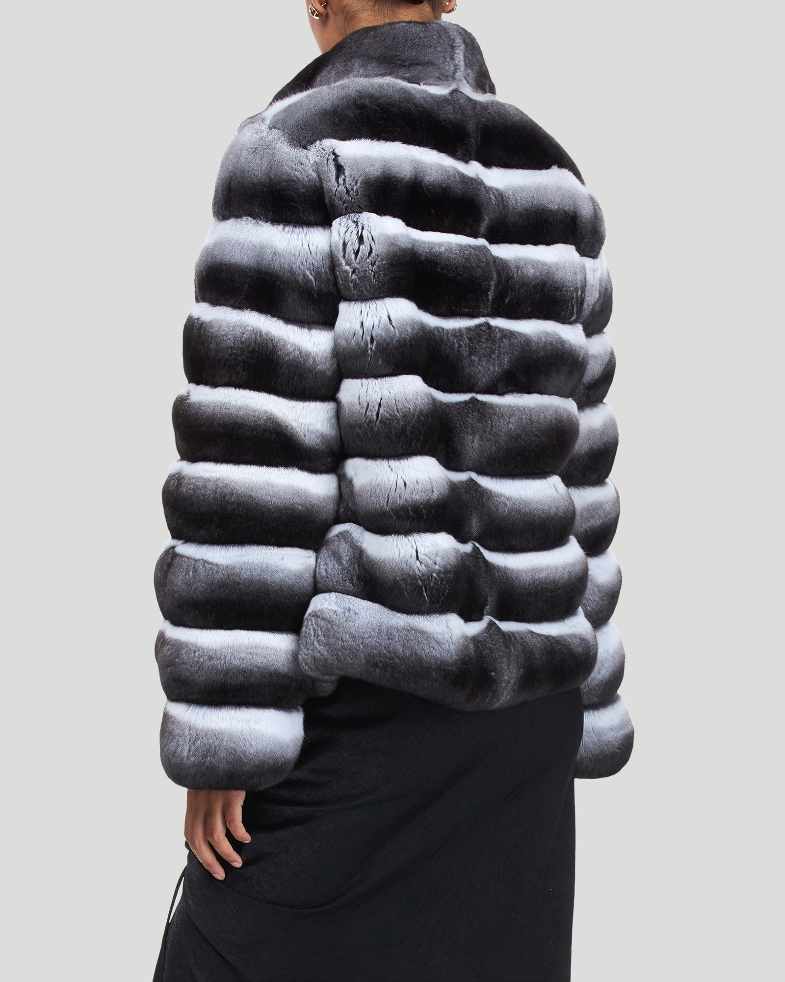 Classic Chinchilla Fur Jacket | Women | Gray