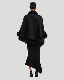 Embroidered Wool And Cashmere Cape | Women | Black