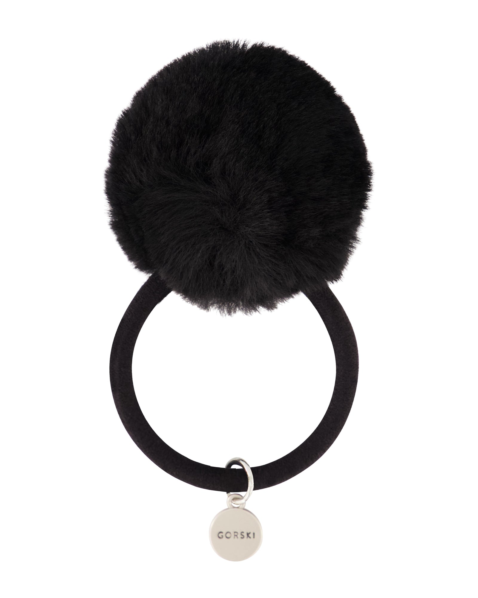 Hair Elastic With Shearling Lamb Pompom | Women | Black