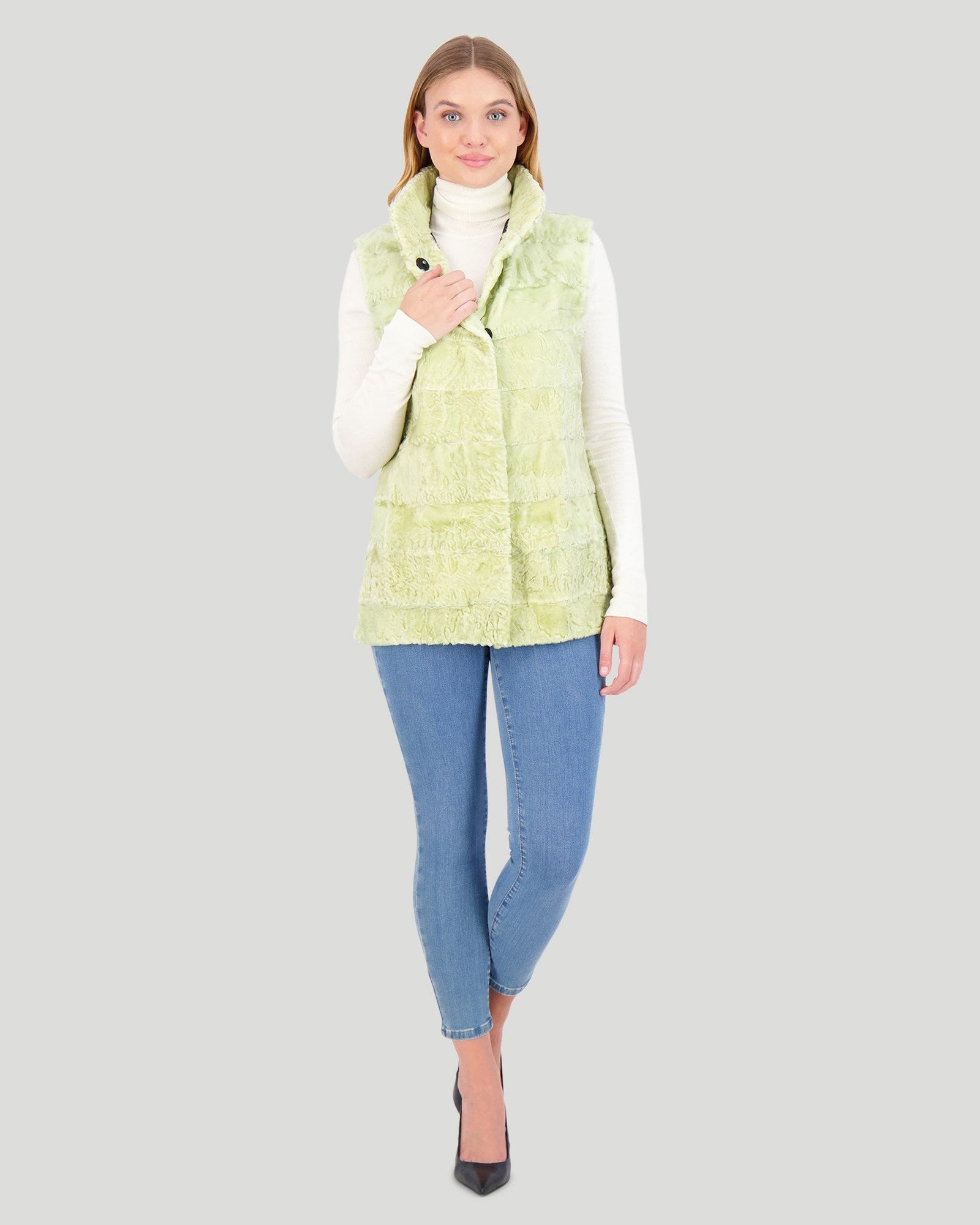 Horizontal Lamb Vest | Women | Light Green