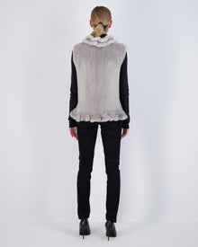 Knit Mink Ruffle Vest | Women | Sapphire